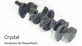  Presentation with tractor - Slides enhanced with components tractor - crankshaft isolated under the white background and a white colored foreground