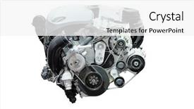  Presentation with engine - PPT layouts with components tractor - image of an engine isolated background and a white colored foreground
