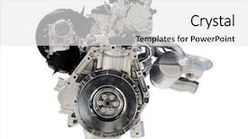  Presentation with engine - Audience pleasing presentation theme consisting of components tractor - image of an engine isolated backdrop and a  colored foreground