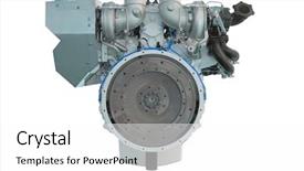  Presentation with engine - Audience pleasing presentation consisting of components tractor - image of an engine isolated backdrop and a white colored foreground