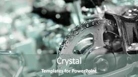  Presentation with engine - Colorful presentation theme enhanced with components tractor - image of an engine backdrop and a gray colored foreground