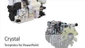  Presentation with ic engines - PPT theme consisting of components tractor - image of engines isolated background and a  colored foreground