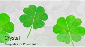  Presentation with digital image - Cool new theme with composed image of green clover backdrop and a mint green colored foreground