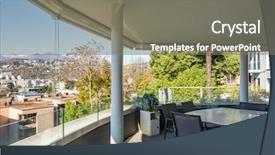  Presentation with 2 chairs - Audience pleasing slides consisting of composed of chairs and table backdrop and a gray colored foreground