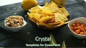  Presentation with snack - Audience pleasing PPT theme consisting of composer - snack board with served corn backdrop and a wine colored foreground