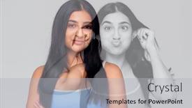  Presentation with media image - Colorful PPT theme enhanced with composite-concept-image-showing-contrasting backdrop and a light gray colored foreground