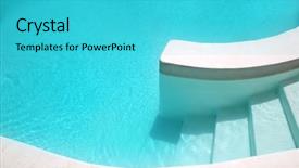  Presentation with clean water - Amazing presentation theme having composite design - white pool turquoise water clean backdrop and a cyan colored foreground