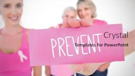  Presentation with breast cancer awareness - Slides having composite image for breast cancer awareness with text on card background and a lemonade colored foreground