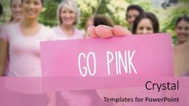  Presentation with breast cancer awareness - Amazing theme having composite image for breast cancer backdrop and a coral colored foreground