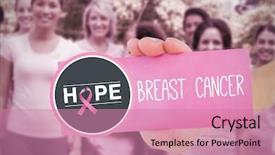  Presentation with children cancer awareness - Theme having composite image for breast cancer background and a coral colored foreground