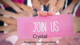  Presentation with breast cancer awareness - Theme with composite image for breast cancer background and a lemonade colored foreground