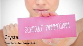  Presentation with breast cancer imaging - Audience pleasing PPT layouts consisting of composite image for breast cancer backdrop and a coral colored foreground