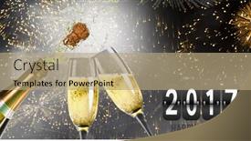  Presentation with fireworks - Beautiful theme featuring composite image of 2017 message against fireworks backdrop and a coral colored foreground