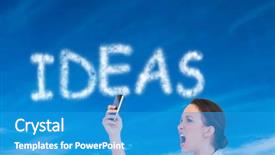  Presentation with classy - Colorful slide set enhanced with composite image of angry classy businesswoman yelling at her smartphone backdrop and a teal colored foreground