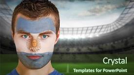  Presentation with football lights - Slide deck with composite image of argentina football background and a tawny brown colored foreground