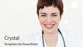  Presentation with composite - Colorful PPT theme enhanced with composite image of beautiful doctor backdrop and a  colored foreground