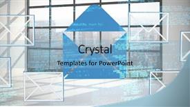  Presentation with coding binary code blue polygonal - Presentation theme having composite image of binary codes background and a light blue colored foreground