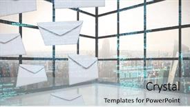  Presentation with coding binary code blue polygonal - Colorful presentation design enhanced with composite image of binary codes backdrop and a light gray colored foreground