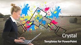  Presentation with composite - Colorful presentation theme enhanced with businessperson drawing smart goals backdrop and a lemonade colored foreground