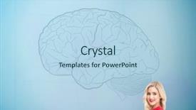  Presentation with girl in red dress - Presentation design having composite image of blonde background and a  colored foreground