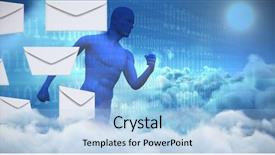  Presentation with white pigeon against the blue - PPT theme with composite image of blue character background and a light blue colored foreground