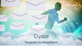  Presentation with white pigeon against the blue - Audience pleasing PPT theme consisting of composite image of blue character backdrop and a sky blue colored foreground