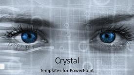  Presentation with human face - Theme featuring young girl use his imagination with cardboard background and a soft green colored foreground.