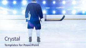  Presentation with ice hockey nhl - Slides having composite image of blue spotlight background and a sky blue colored foreground