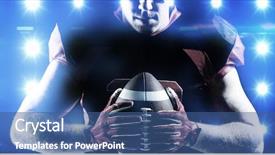  Presentation with football blue - Presentation theme with composite image of blue spotlight background and a ocean colored foreground