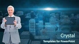  Presentation with touch screen - Beautiful slides featuring scientist making research over dna backdrop and a gray colored foreground