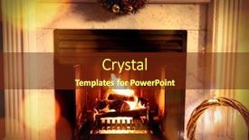  Presentation with composite - Cool new slide set with composite image of brown parquet against fireplace at christmas time backdrop and a tawny brown colored foreground