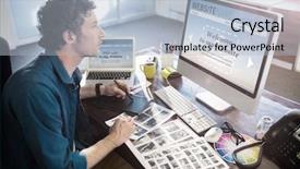  Presentation with build - Presentation theme having composite image of build website background and a light blue colored foreground