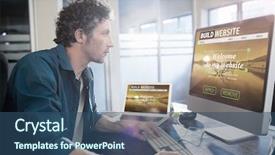  Presentation with website building 3d crossword puzzle cubes - PPT layouts with composite image of build website background and a  colored foreground