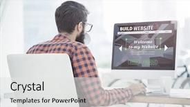  Presentation with build - Amazing theme having composite image of build website backdrop and a white colored foreground