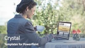  Presentation with website building 3d crossword puzzle cubes - Cool new slides with composite image of build website backdrop and a ocean colored foreground