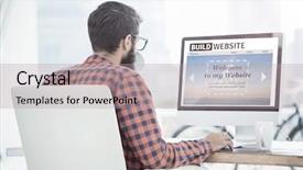  Presentation with build - Cool new PPT theme with composite image of build website backdrop and a mint green colored foreground