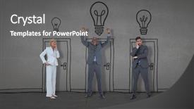  Presentation with black people - Theme consisting of composite image of business people background and a  colored foreground