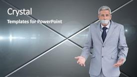 Presentation with composite - Slide set featuring businessman gagged with adhesive tape background and a gray colored foreground