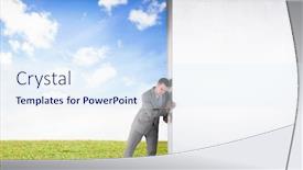  Presentation with serene - Cool new slide deck with composite-image-of-businessman-pushing backdrop and a sky blue colored foreground