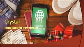  Presentation with green screen - Audience pleasing presentation design consisting of composite image of calling volunteers backdrop and a tawny brown colored foreground