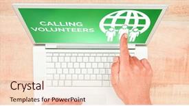  Presentation with green screen - Cool new slide set with composite image of calling volunteers backdrop and a  colored foreground