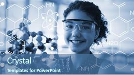  Presentation with laboratory chemical - Presentation theme consisting of composite image of chemical structure background and a ocean colored foreground