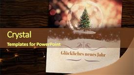 Presentation with snow tree - Presentation theme with composite image of christmas tree background and a tawny brown colored foreground