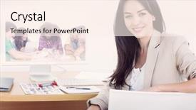  Presentation with team meeting - Presentation featuring composite image of creative team going over contact sheets in meeting background and a cream colored foreground