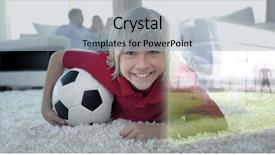  Presentation with cute math for kids - Colorful slide deck enhanced with composite image of cute soccer backdrop and a light blue colored foreground