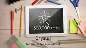  Presentation with math students - PPT theme with composite image of digital tablet on students desk showing math equations background and a coral colored foreground