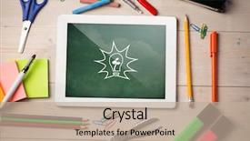  Presentation with digital image - Amazing slides having composite image of digital tablet backdrop and a mint green colored foreground