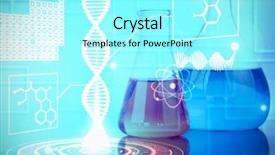  Presentation with beakers - Colorful slide set enhanced with composite image of dna backdrop and a arctic colored foreground