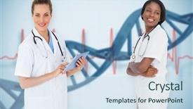  Presentation with medical dna - Slide set consisting of  background and a  colored foreground