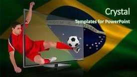  Presentation with world flag - Presentation theme with world cup soccer - composite image of fit football background and a forest green colored foreground